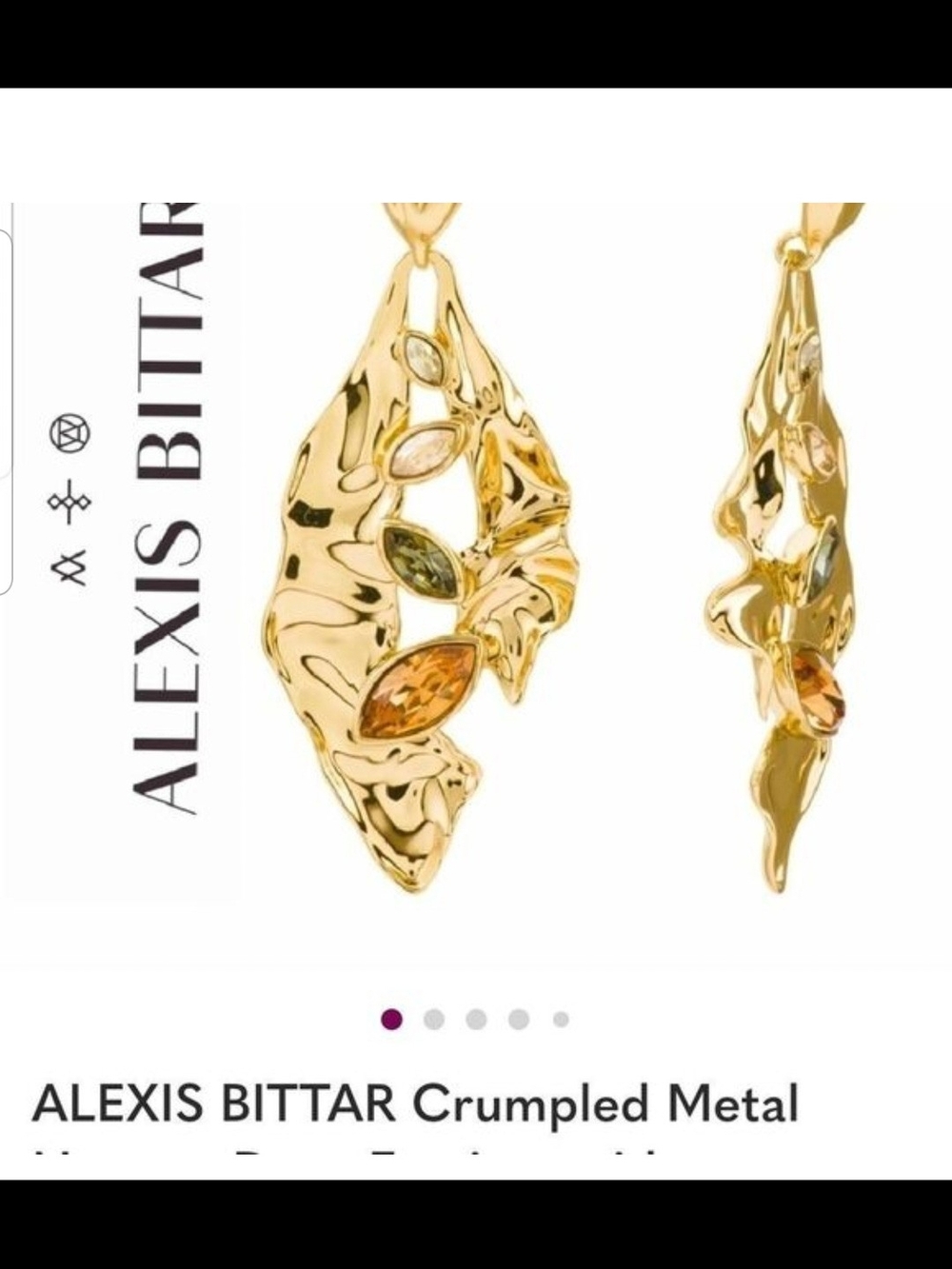Alexis Bittar Gold-tone Crumpled Metal Drop Earrings !!! NWOT!!! GORGEOUS!